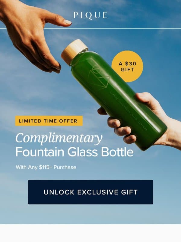 LIMITED TIME: A Gift for Summer Travels email from Pique Tea