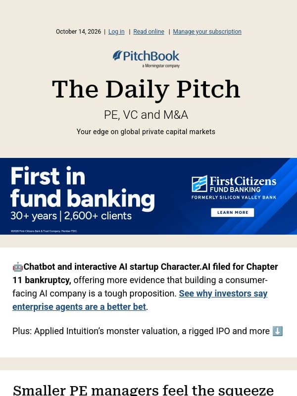 26 bidders for $4M in EBITDA email from PitchBook