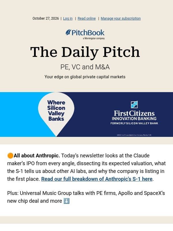 All about Anthropic email from PitchBook