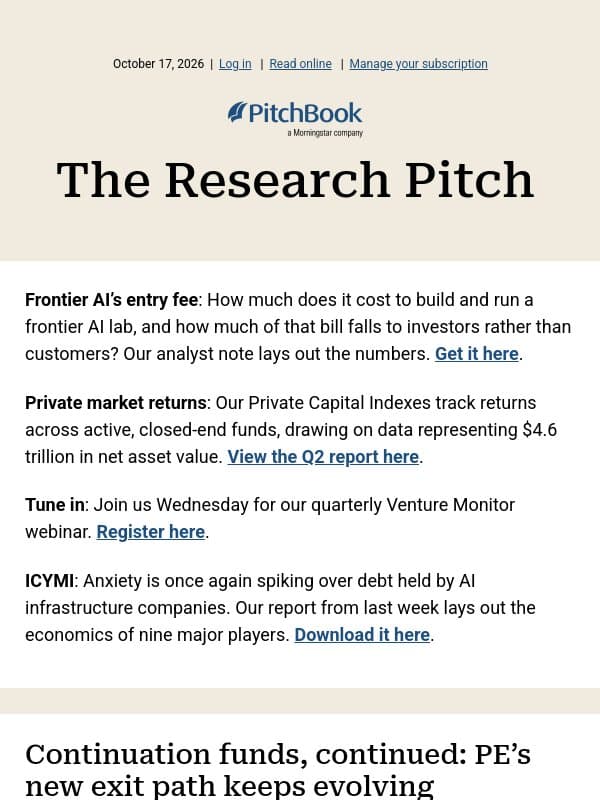 3 ways continuation funds are changing email from PitchBook