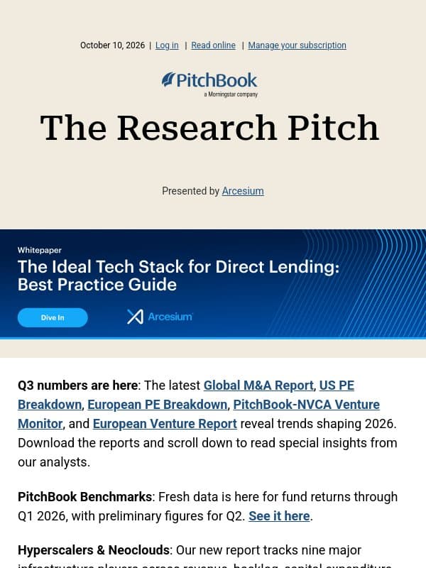 PE’s dual playbook email from PitchBook