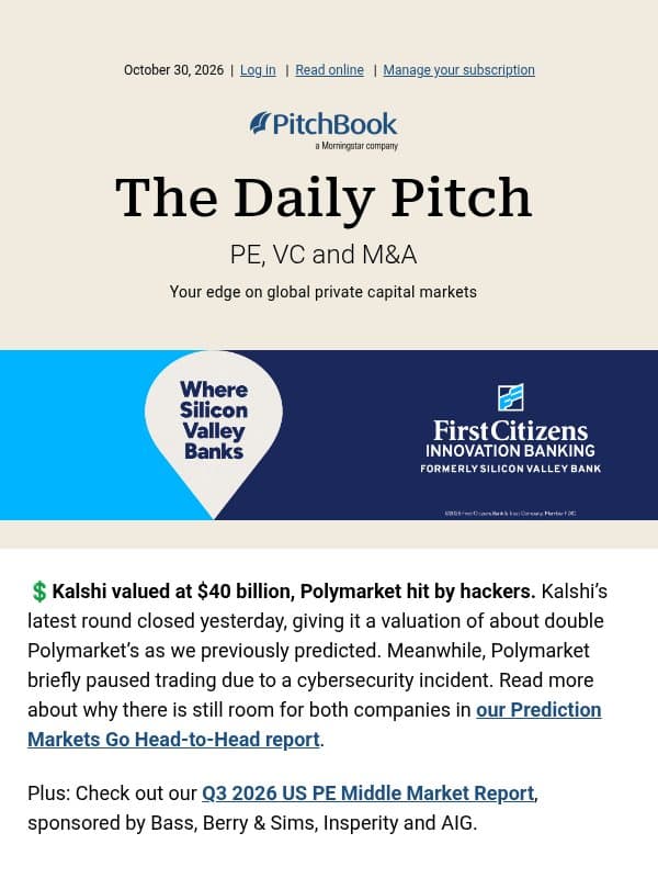 VC election impact guide email from PitchBook