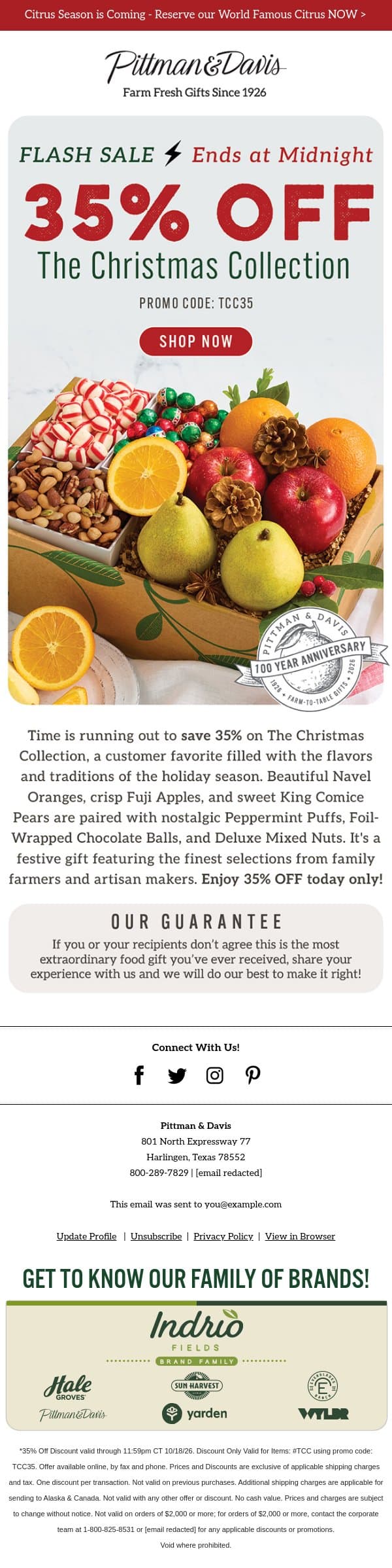 EXPIRES Tonight - 35% OFF this Customer Favorite email from Pittman & Davis screenshot