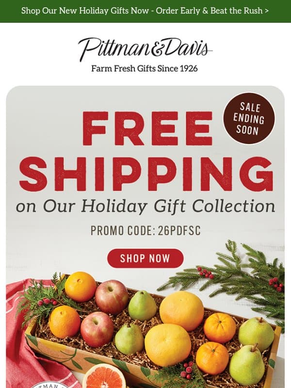 🎁 Limited Time: FREE Shipping! email from Pittman & Davis