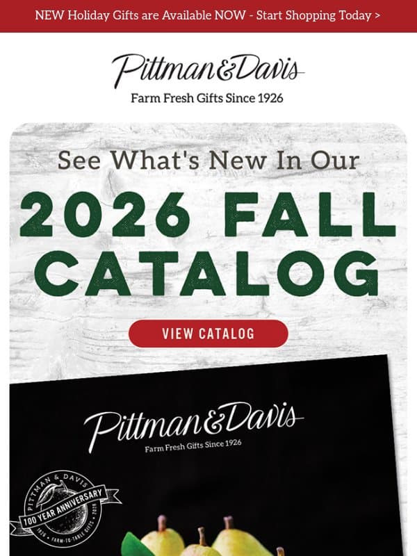 Our Fall Catalog is Officially Here - See What's New this Season! email from Pittman & Davis