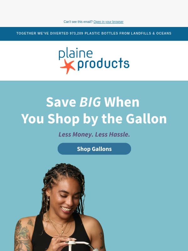 2 Years Worth of Shampoo email from Plaine Products