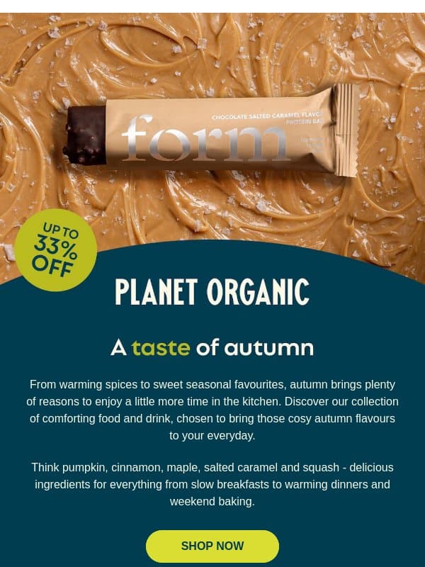 Discover a taste of autumn email from Planet Organic