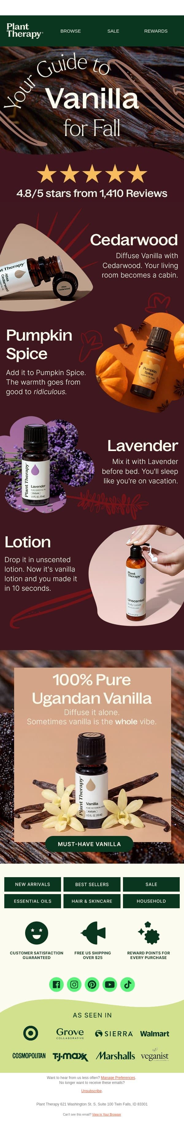 Your Guide to Vanilla for Fall 🍂 email from Plant Therapy screenshot