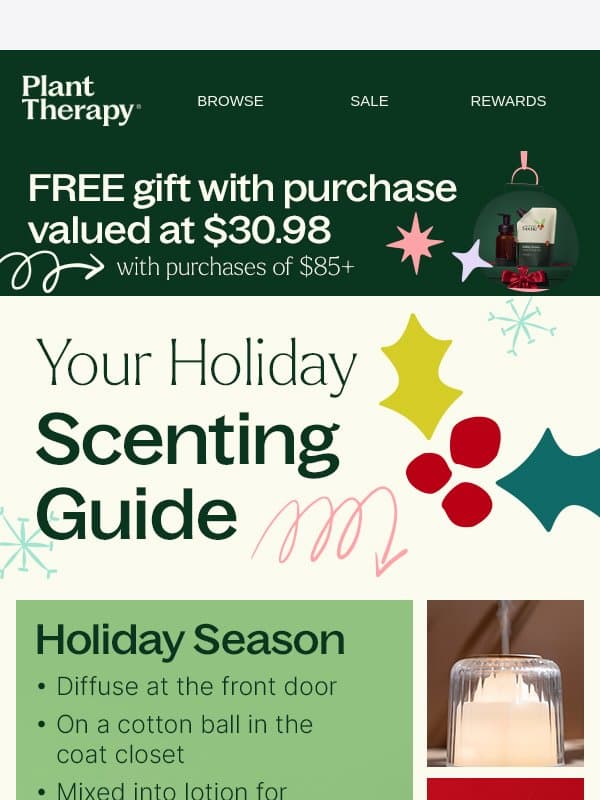 Your Holiday Scenting Guide Is Here🎄 email from Plant Therapy