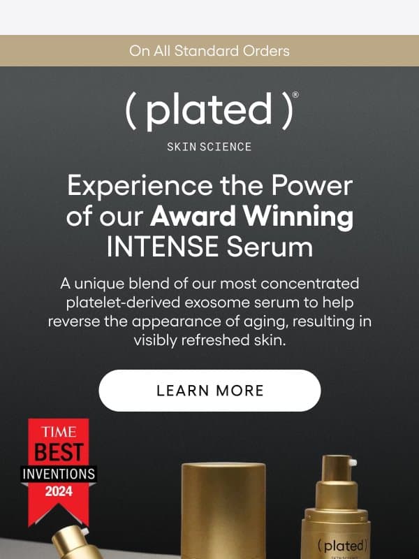 Award-winning. Clinically proven. email from Plated Skin Science