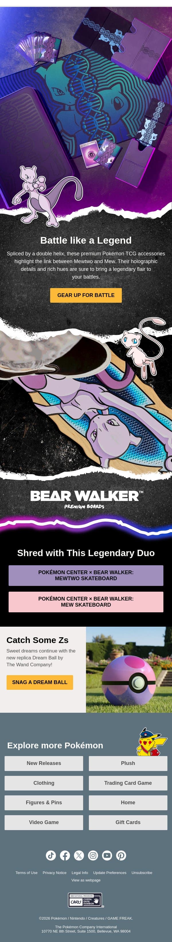 Get Psyched Up for Legendary Battles 🔮 email from Pokémon Trading Card Game screenshot