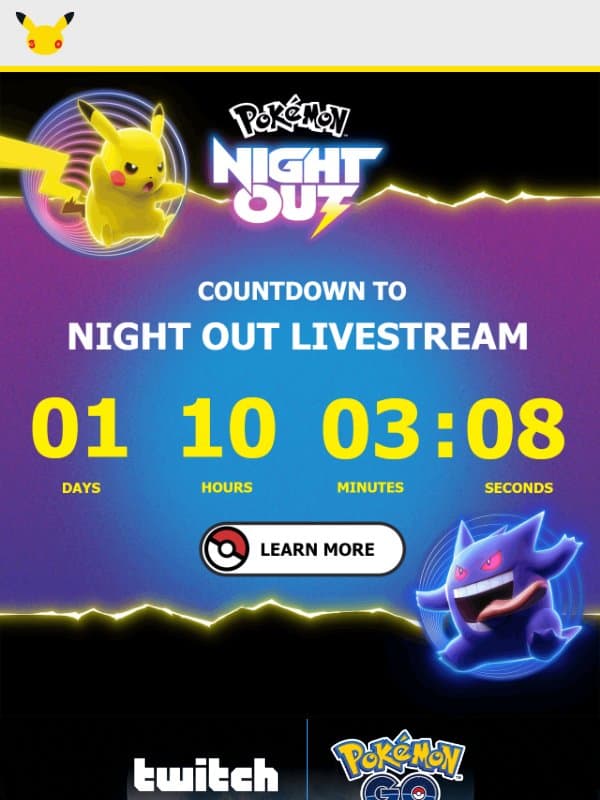 Join the Pokémon Night Out Party from Home! email from Pokémon Trading Card Game