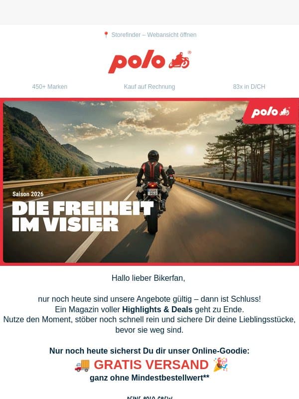 📖 Soulmate Deals: Nur noch heute sichern! email from Polo Motorrad