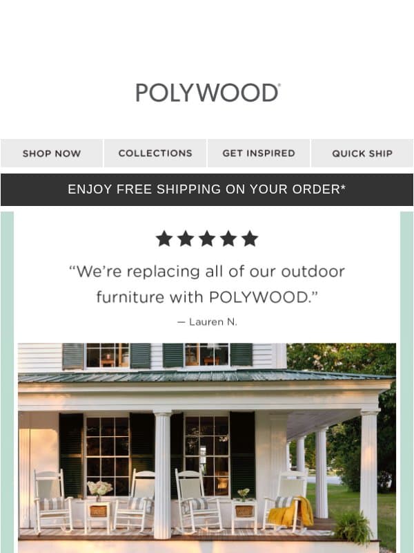 The Reviews Are In... email from Polywood