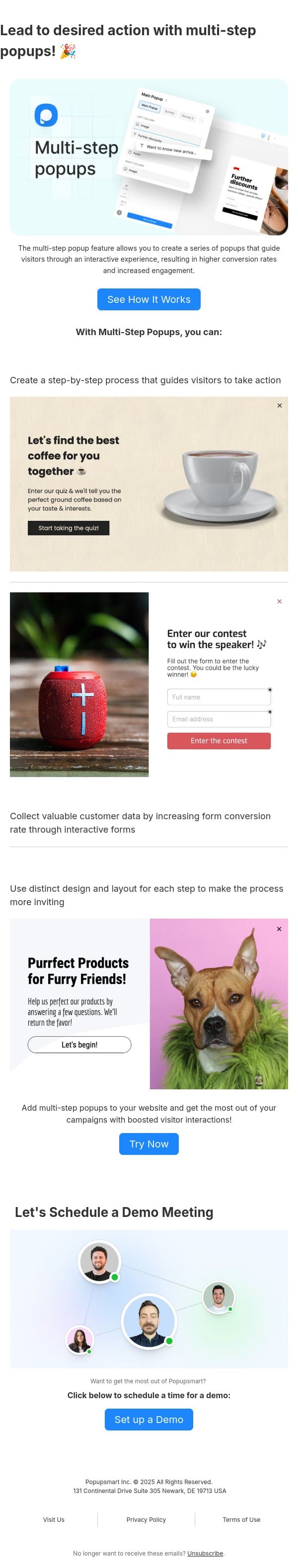 Increase conversion with multi-step campaigns 🚀 email from Popupsmart Popup Builder screenshot