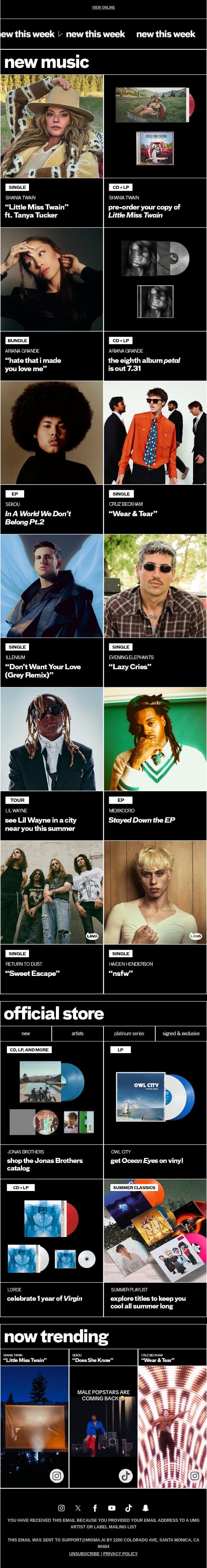 New drops you'll love 🫶 email from Post Malone screenshot