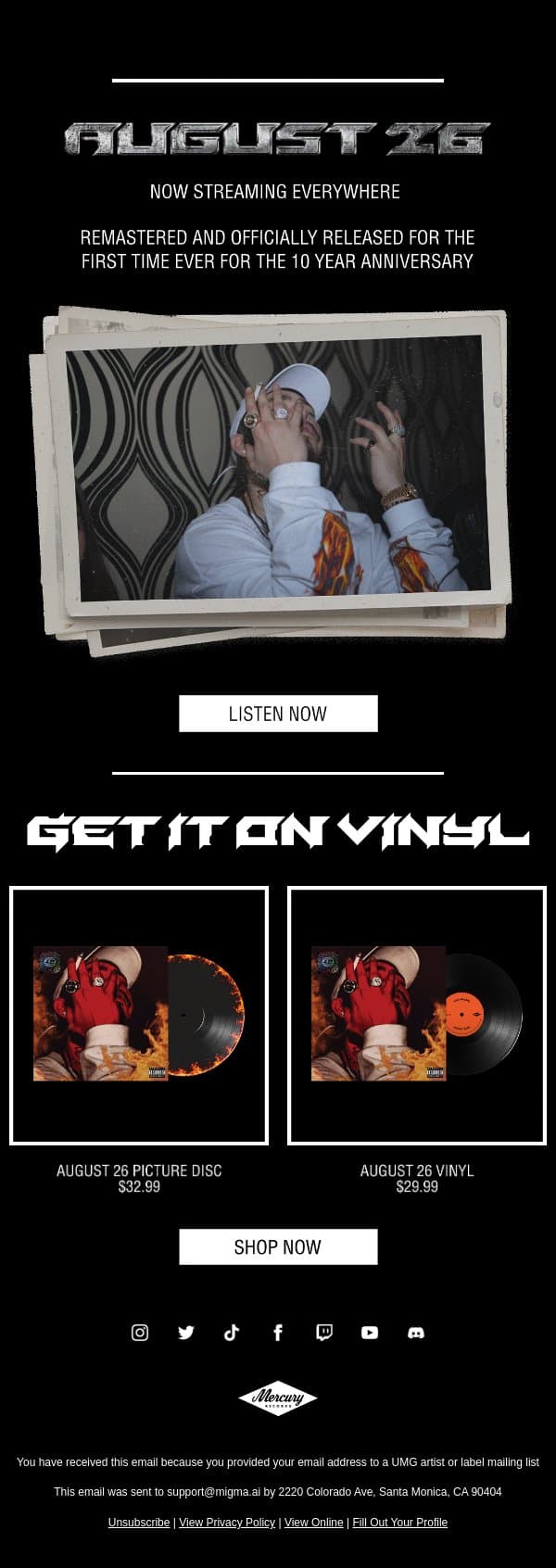 THE MIXTAPE IS HERE 🔥 email from Post Malone screenshot