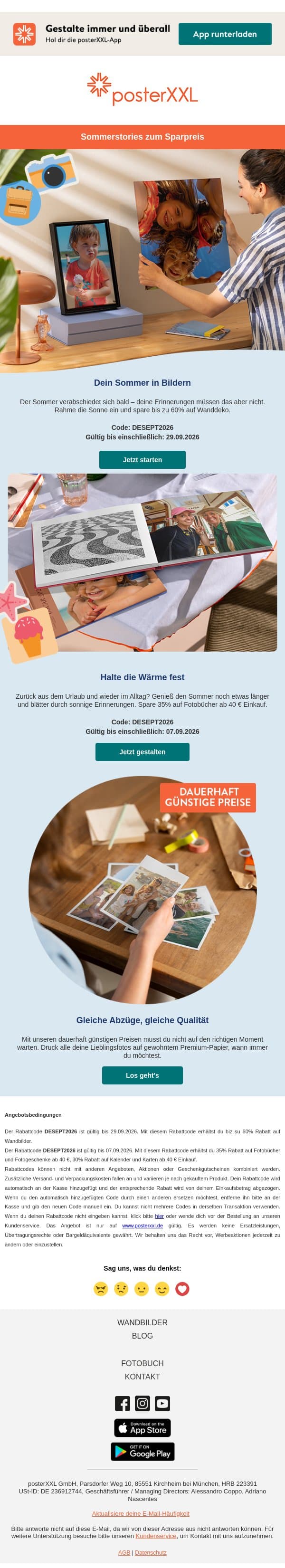 Bis zu 60% Rabatt auf Wanddeko ποΈ email from PosterXXL screenshot