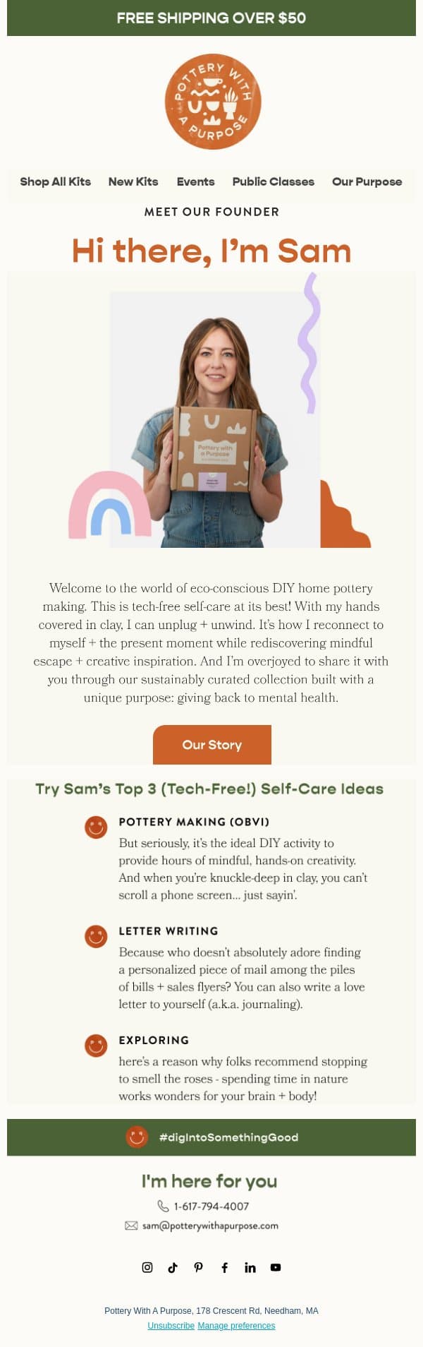 I burned out from the grind email from Pottery With A Purpose screenshot