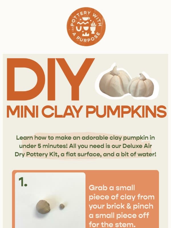 Learn How to Create the MOST ADORABLE Mini Clay Pumpkins 🎃✨ email from Pottery With A Purpose