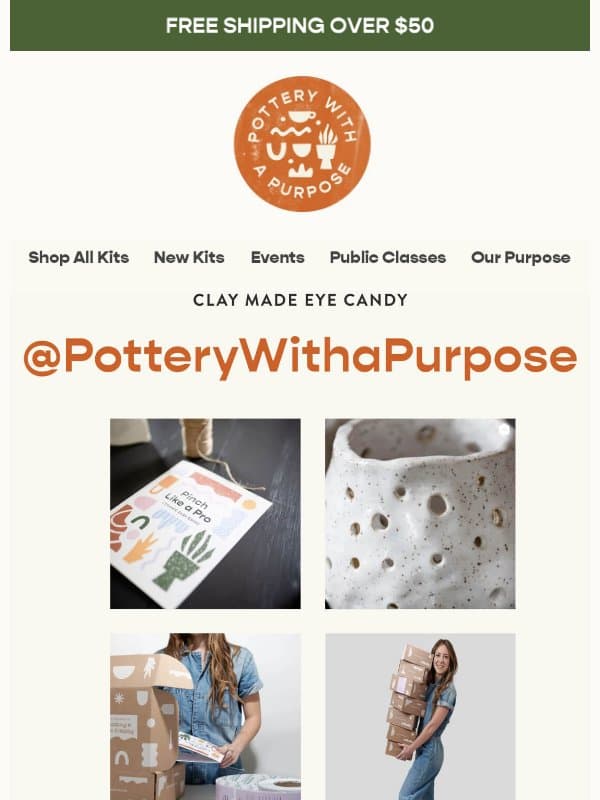 We get a bit cheeky on the gram email from Pottery With A Purpose