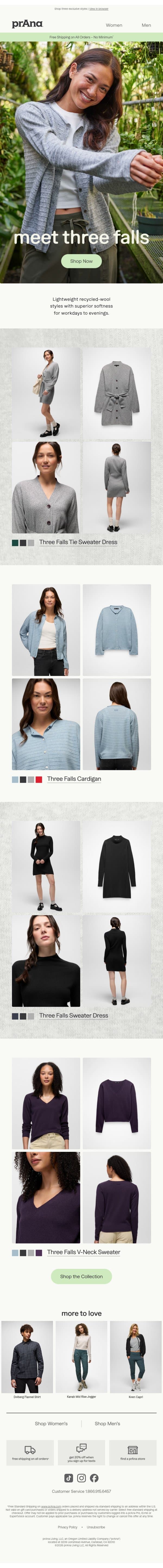 New Collection Drop 🚨 email from Prana screenshot