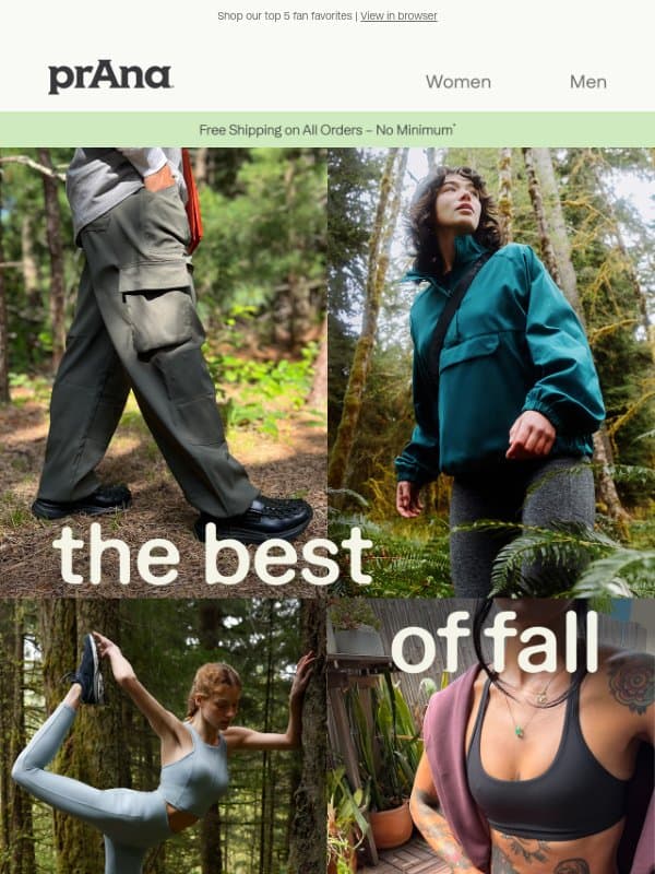 Special Delivery: The Best of Fall email from Prana