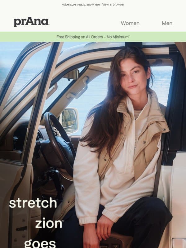 New & Bestselling Stretch Zion™ email from Prana