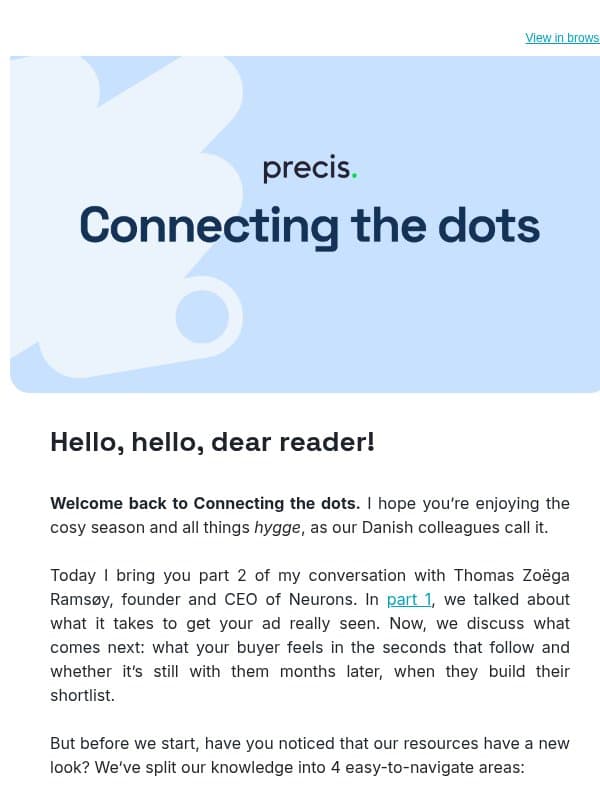 Your buyer has the same brain at work and at home email from Precis Digital