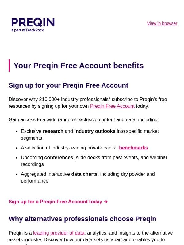 Have you seen Preqin’s latest insights? email from Preqin