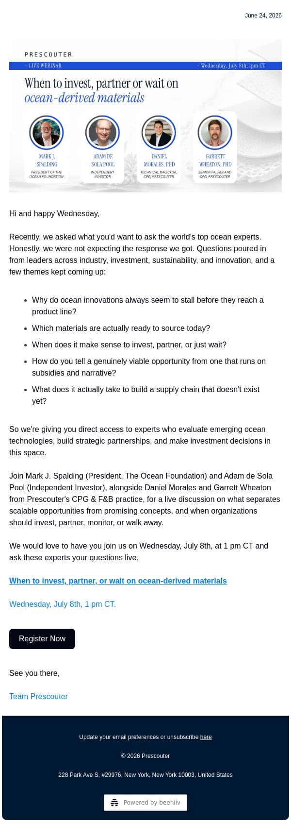 The trillion-dollar market hiding underwater email from PreScouter screenshot