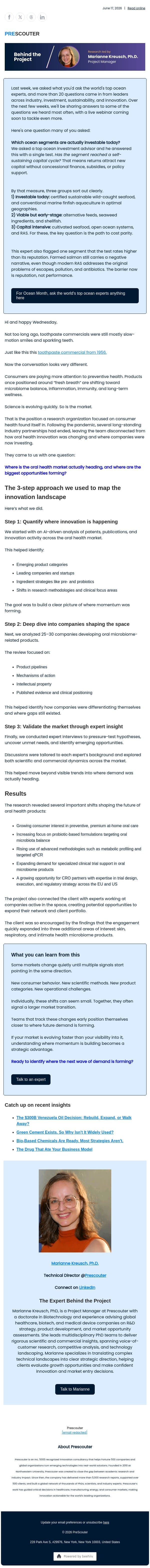 Everything about demand is changing email from PreScouter screenshot