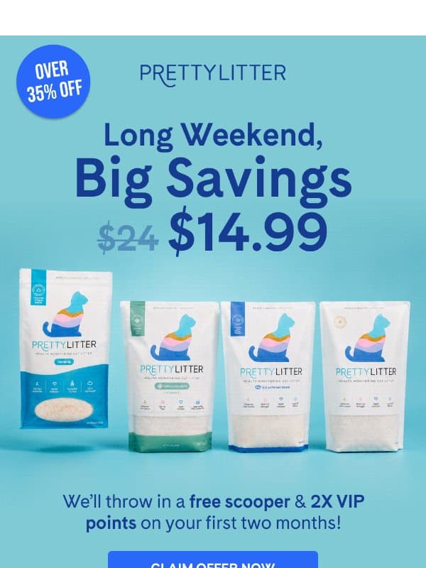 Limited Time: Just $14.99! 🎉 email from PrettyLitter