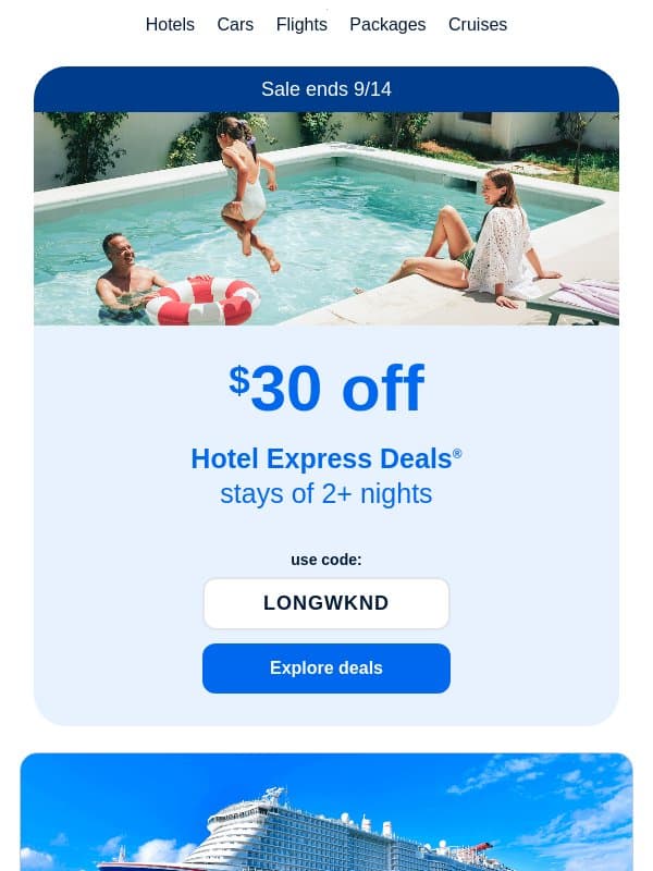 You're $30 closer to a getaway email from Priceline