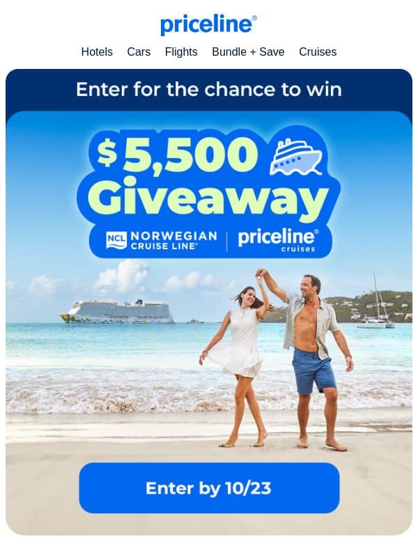 This $5,500 cruise giveaway could be YOURS email from Priceline