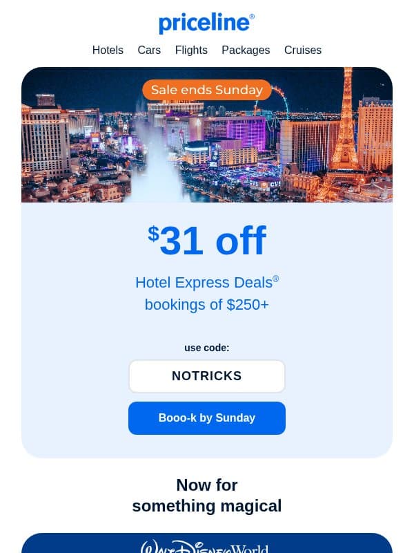 $31 off hotels ends soon ๐ป email from Priceline