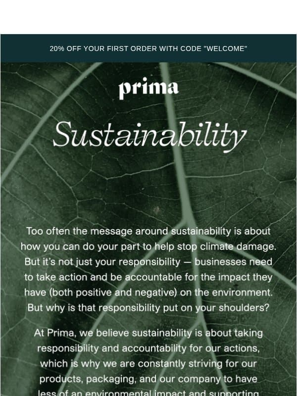 It's not about sustainability.... email from Prima