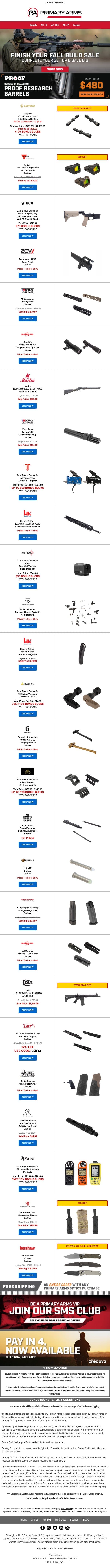 🍂 Fall Build Sale Savings Ready To Assemble email from Primary Arms screenshot