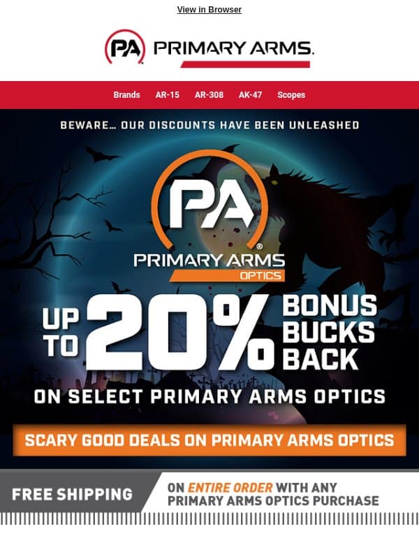 Scary Good Deals On Primary Arms Optics! email from Primary Arms