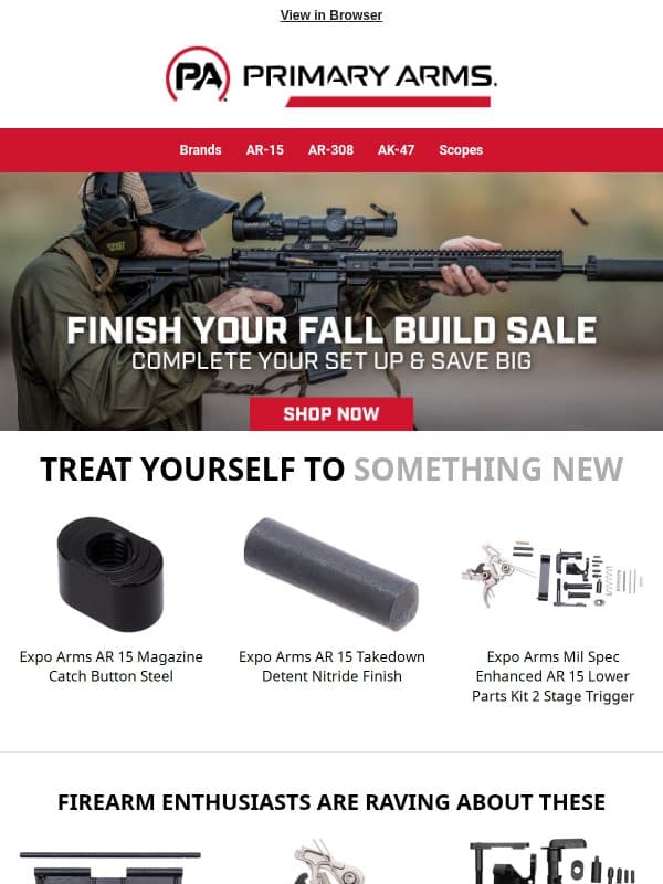 Top Picks: See What We’ve Selected For You email from Primary Arms