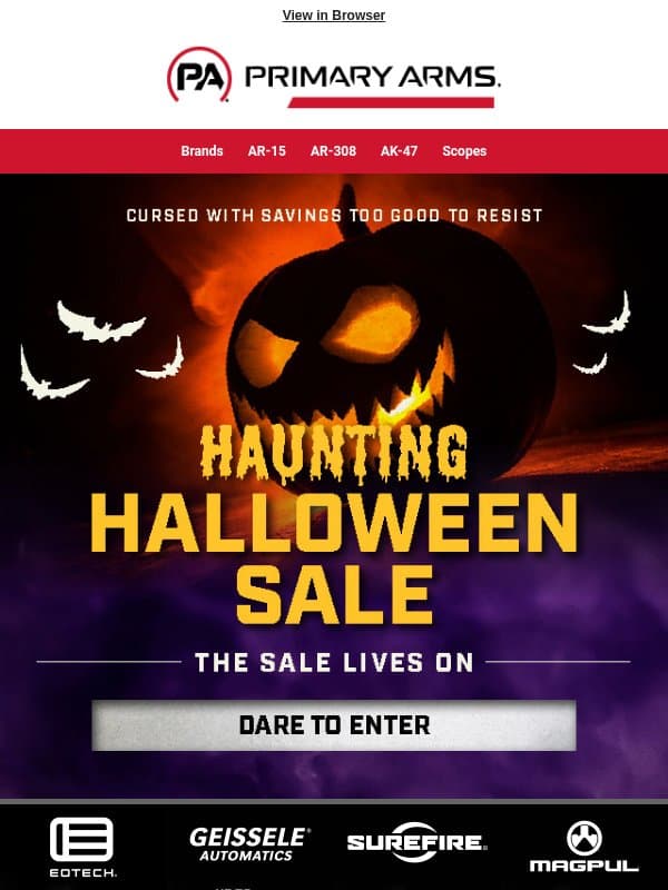 New Halloween Deals Just Added! email from Primary Arms