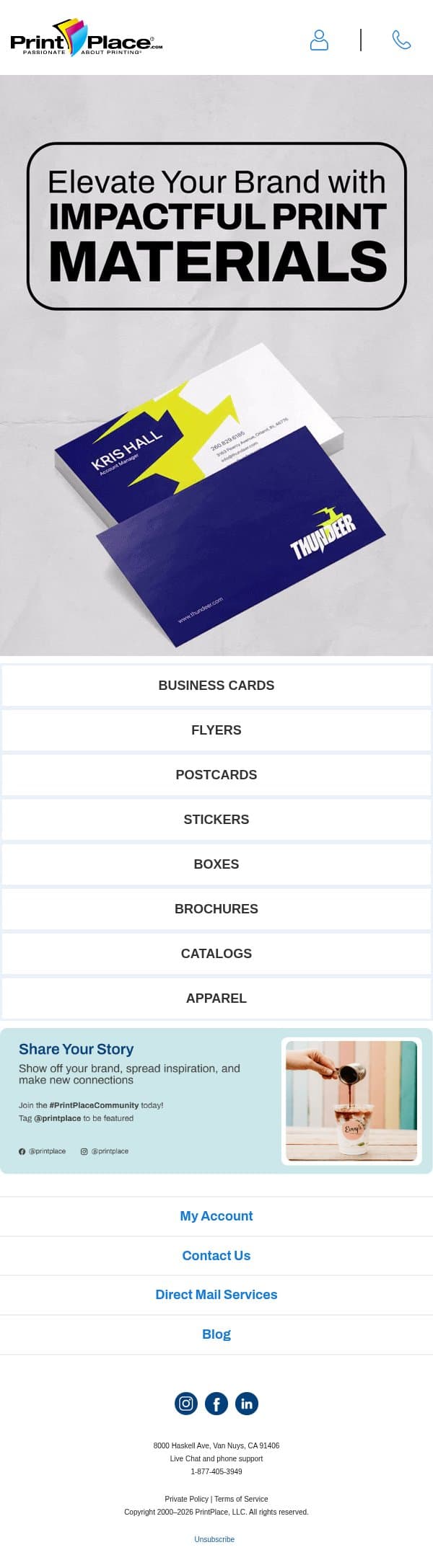 Premium Printing, Lasting Brand Impact email from PrintPlace screenshot