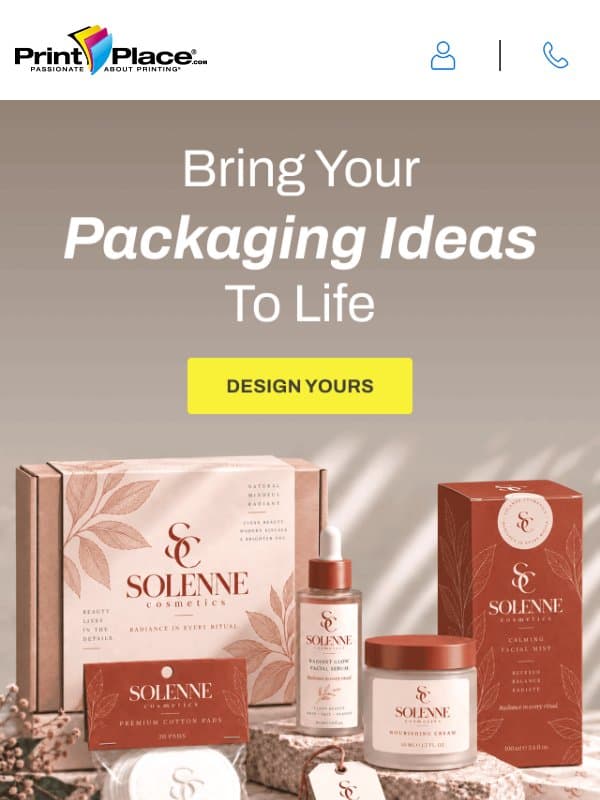 Customize Every Part of Your Packaging email from PrintPlace