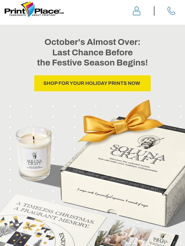 ⏳ Countdown to the Holidays: October Ends Soon email from PrintPlace