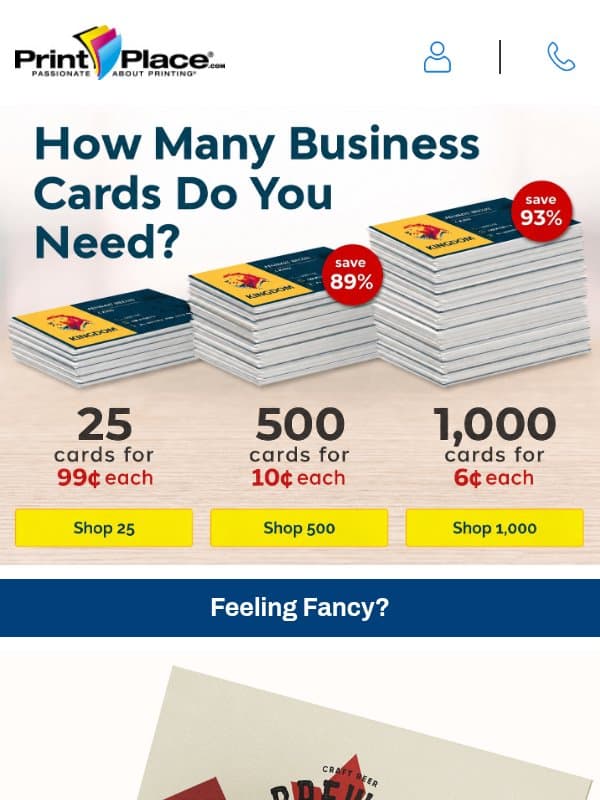 💼 Get 1,000 Business Cards for Just 6¢ Each and Save Big! email from PrintPlace