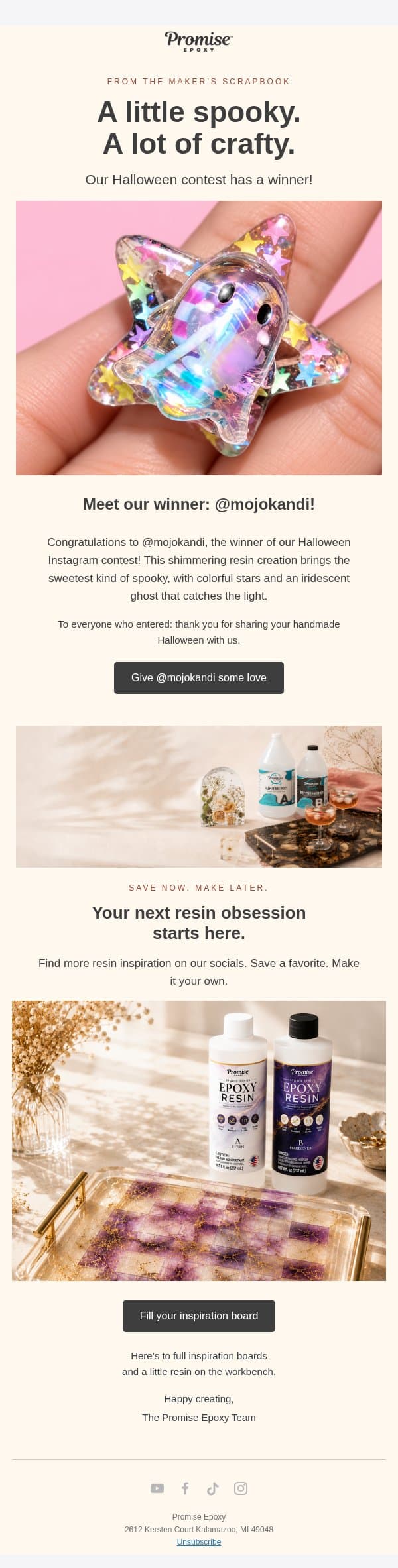Our Halloween Contest winner made this 👻 email from Pro Marine Supplies screenshot