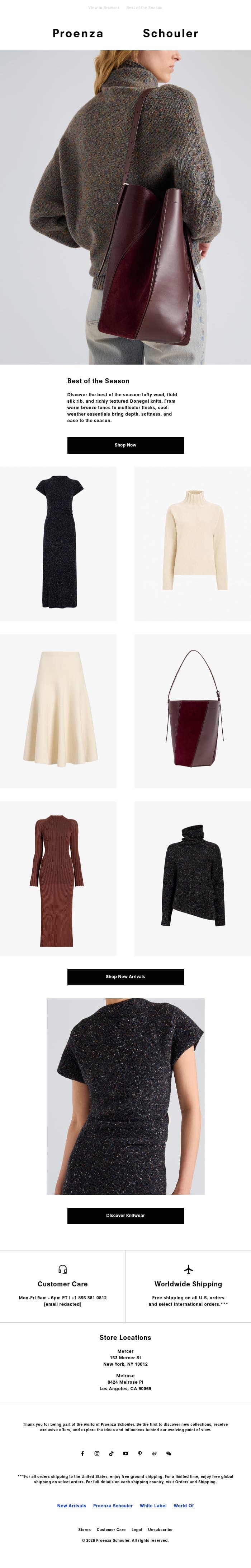 Best of the Season email from Proenza Schouler screenshot