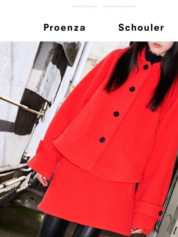 Seasonal Essentials email from Proenza Schouler