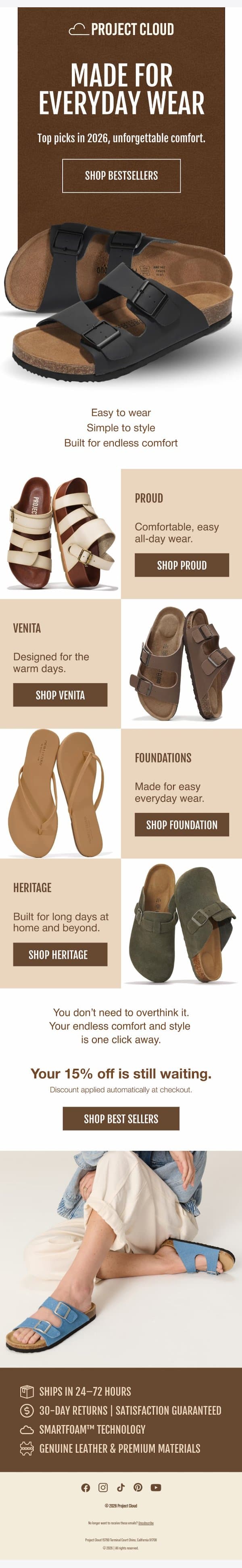 Meet our most-loved styles email from Project Cloud screenshot