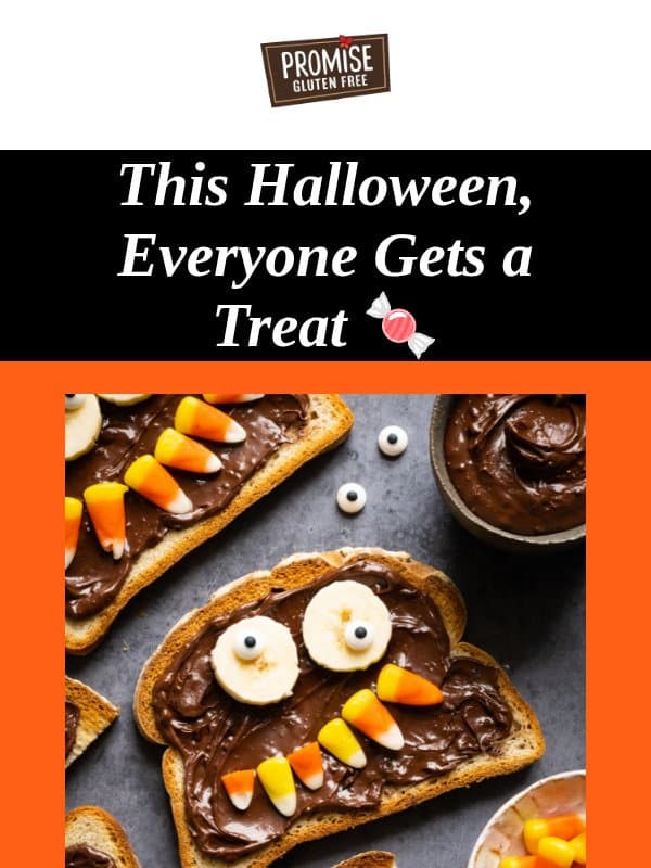 No Tricks. Just Treats. 🎃 email from Promise Gluten Free